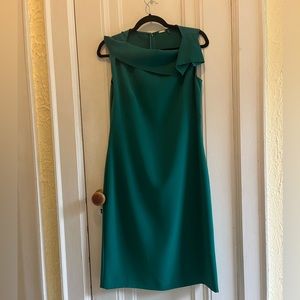 Elie Tahari Emerald Green Sheath Midi Dress Sleeveless